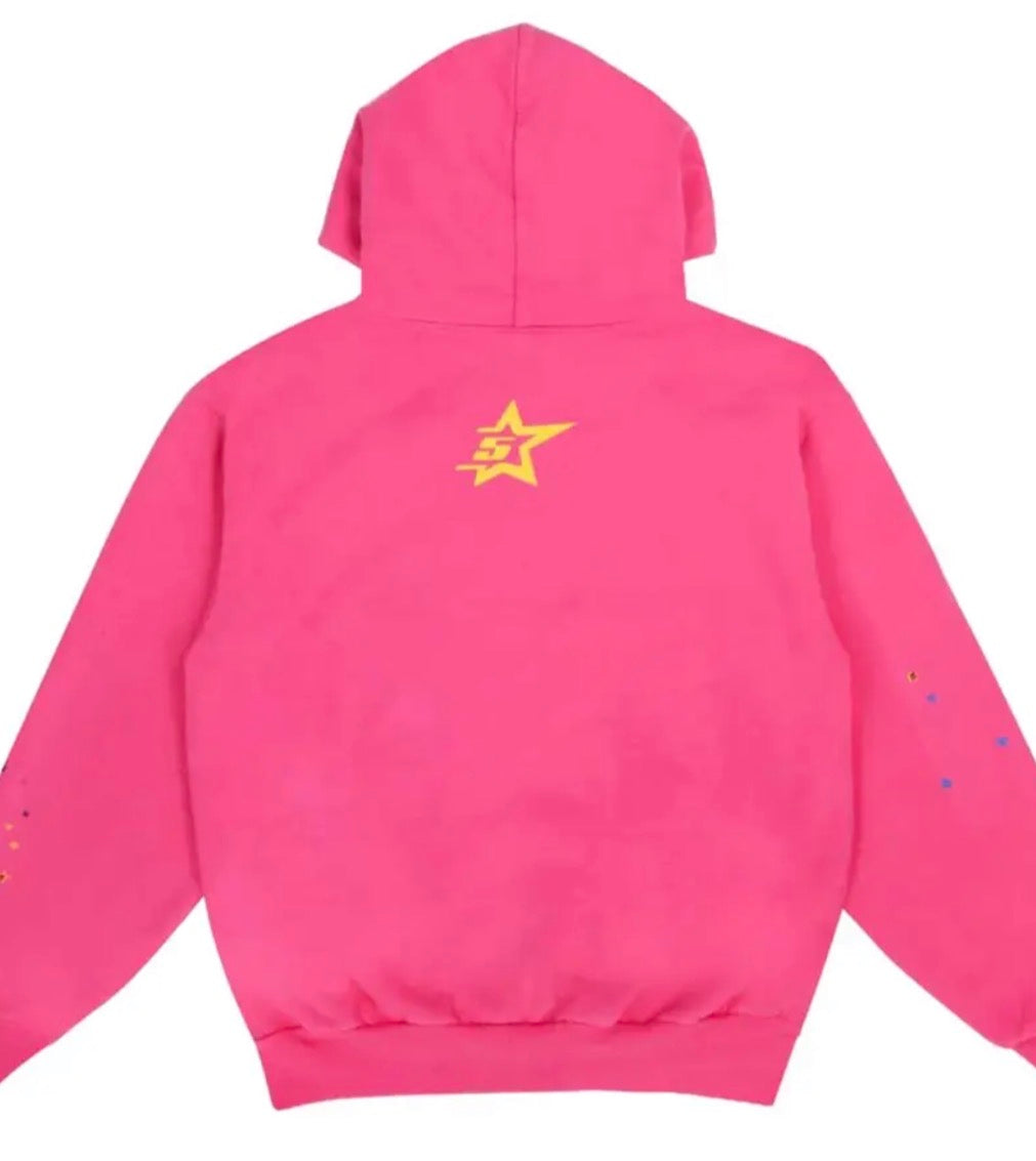 Sp5der P*nk Web Hoodie Pink