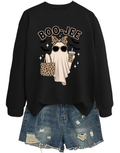 Women Halloween Ghost Sweatshirt And Shorts Leopard Print Boo-Jee