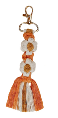 Handmade Macrame Daisy Flower Keychain