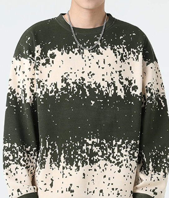 Men's Casual Pixelated Digital Camouflage Sweatshirt