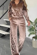 Leopard Print Contrast Tracksuit